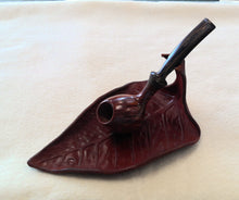 Load image into Gallery viewer, Leather Leaf Pipe Rest by TAB Pipes