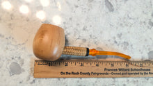 Load image into Gallery viewer, Missouri Meerschaum, Maple Hardwood Diplomat, Apple Bent Amber, 6mm