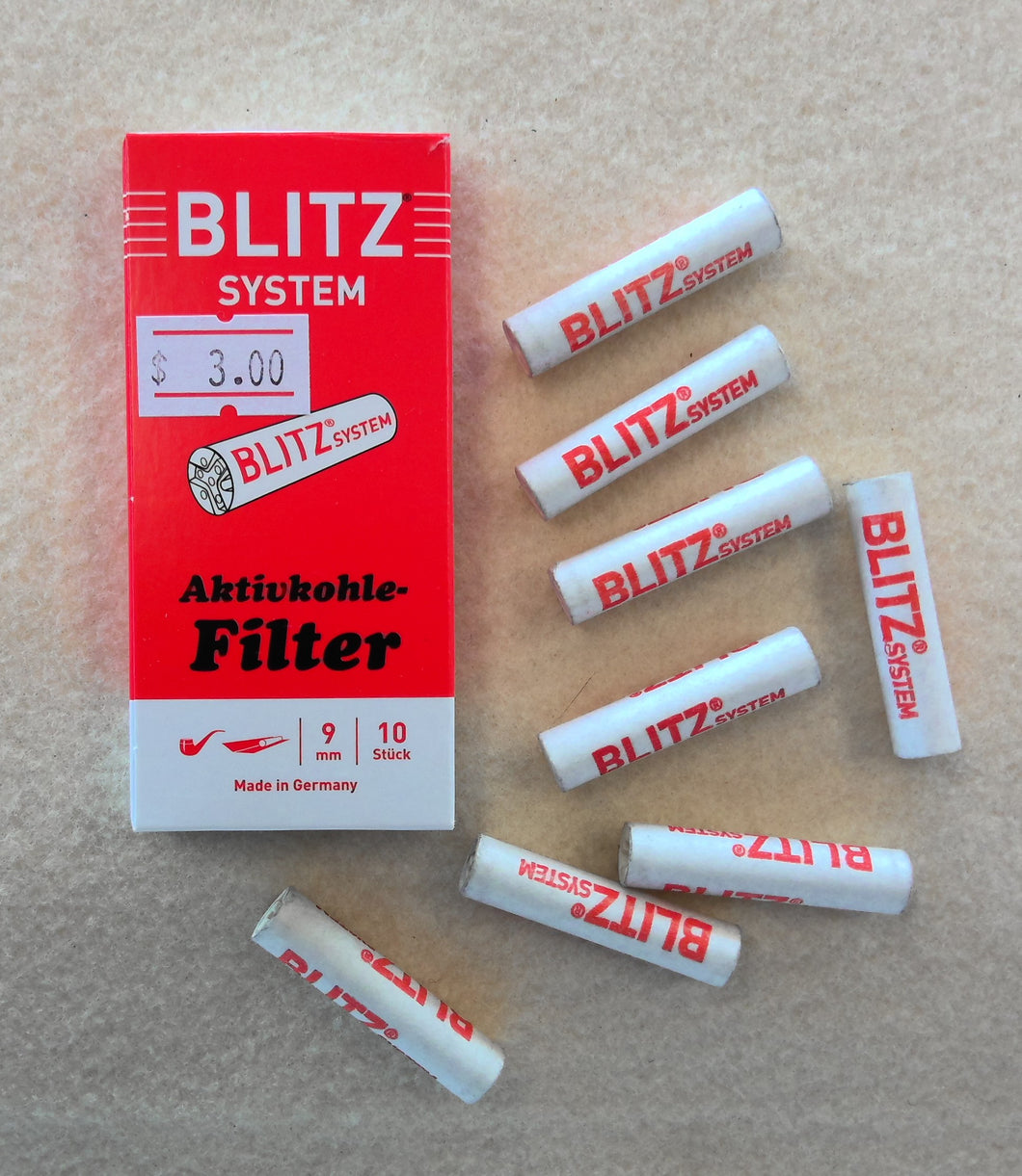 Blitz, 9mm Pipe Filters, pack of 10