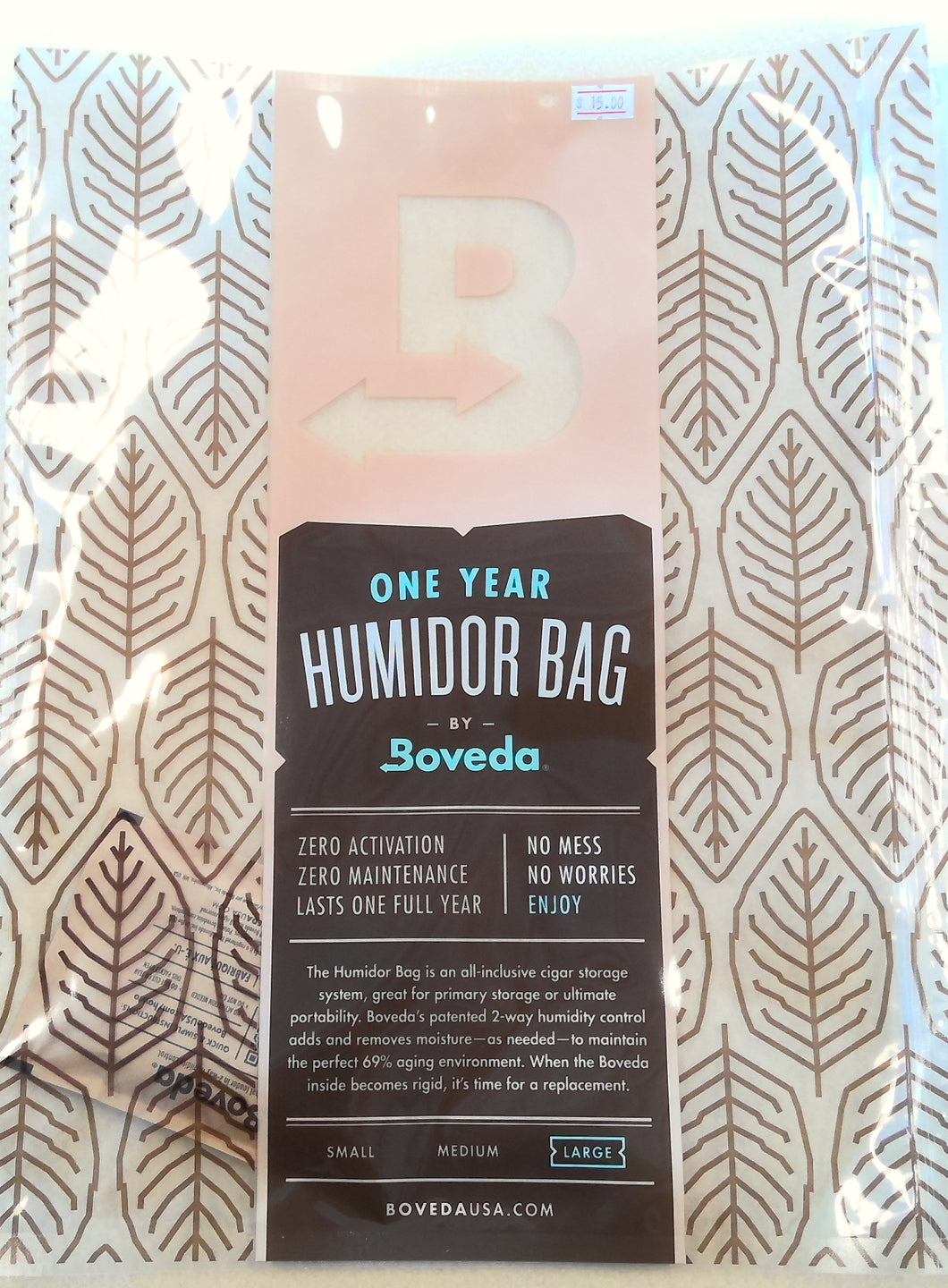 Boveda One Year Humidor Bag, Large