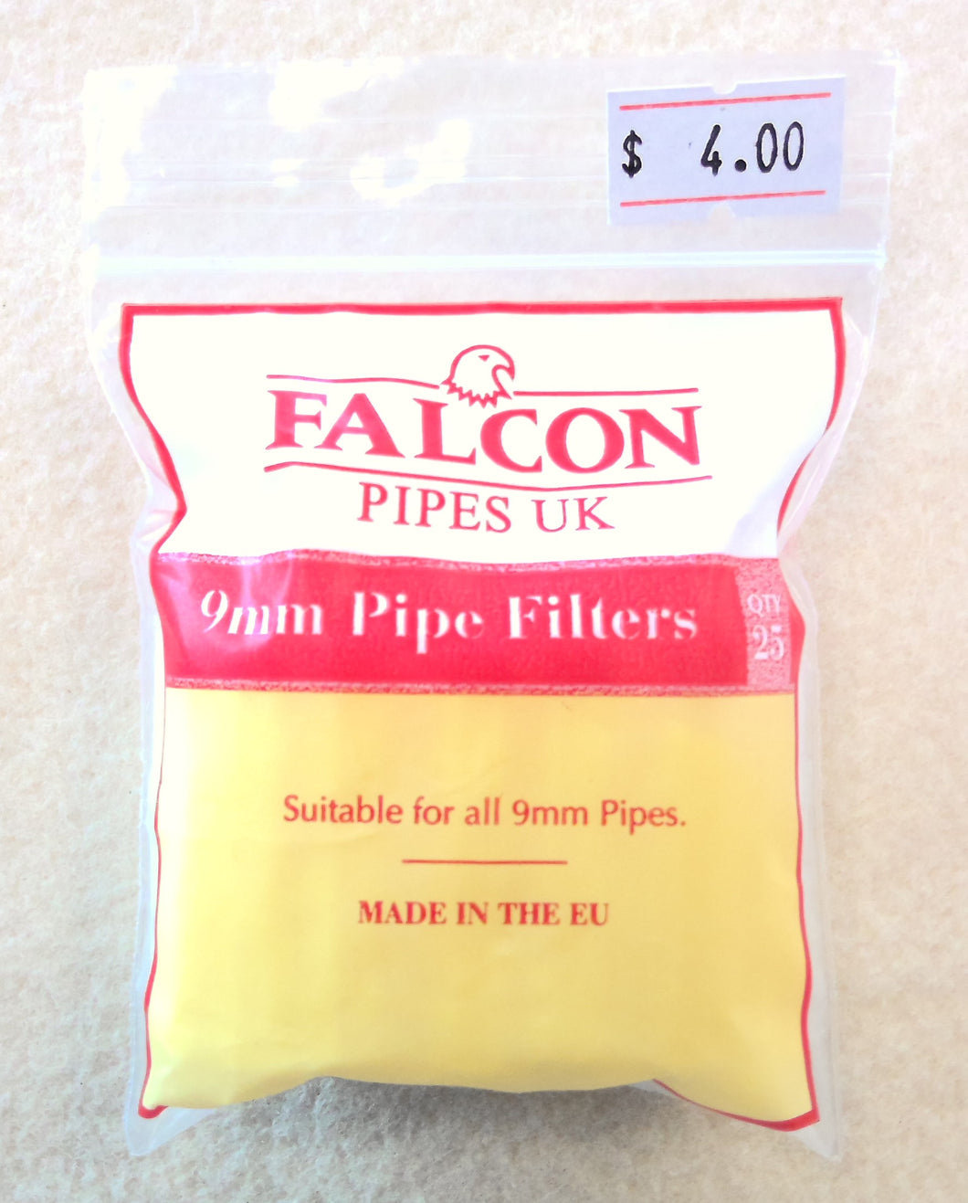 Falcon 9mm Pipe Filters, 1 pack of 25