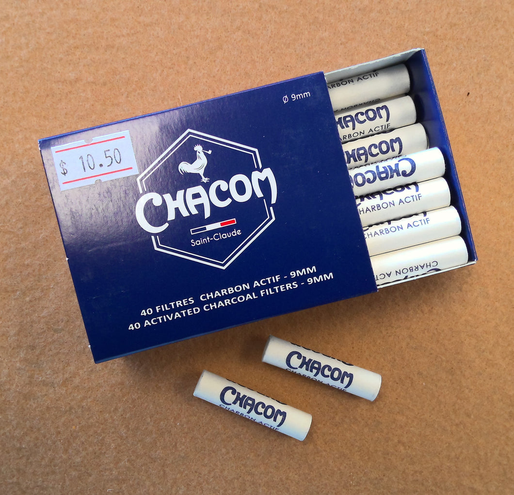 Chacom 9mm Charcoal Filters, box of 40