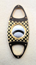 Load image into Gallery viewer, Gold Check Design Cigar Cutter
