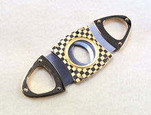 Load image into Gallery viewer, Gold Check Design Cigar Cutter
