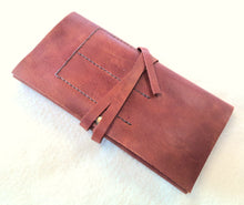 Load image into Gallery viewer, Leather Pipe Pouch Roll-Up
