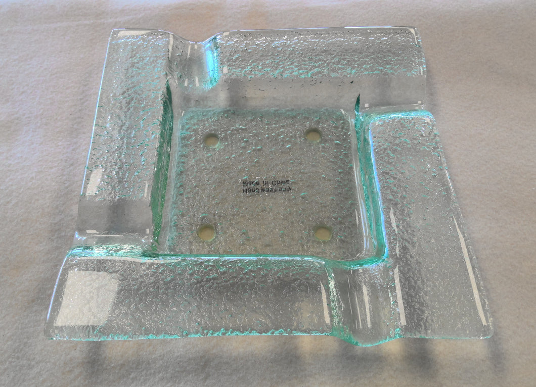 Ashtray, Craftsman's Bench Verrazano Square Glass 4 Stick Ashtray