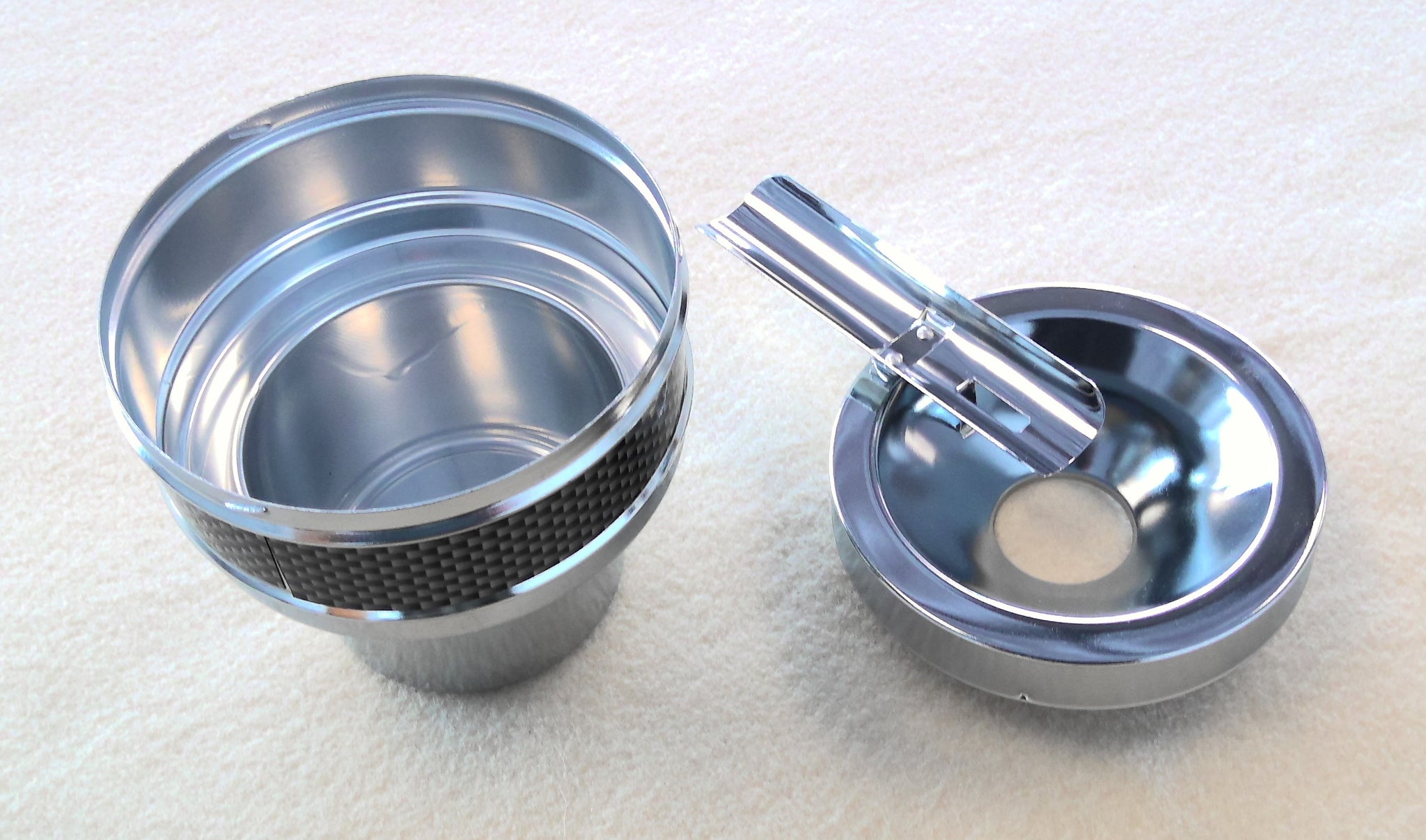 Ashtray, Fujima Black & Chrome Cigar Car Ashtray – The Happy Piper